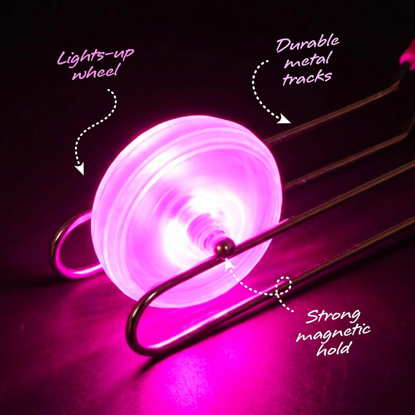 ArtCreativity Retro Light Up Gyro Wheels Set for Kids- Includes 3, 8.5 Inch Rail Twisters, Mesmerizing Spinning and Lighting Effects Design- Top Fun Gift for Boys and Girls