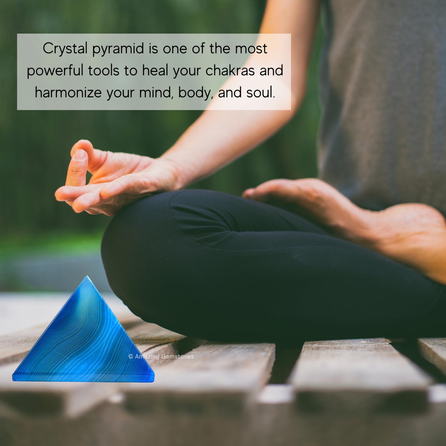 Amazing Gemstone Blue Onyx Pyramid Crystal Healing Stones - 2" Great Pyramid Figurine of Natural Stone Pyramid for Meditation, Reiki, Chakra Balancing and Crystal Pyramids Grid