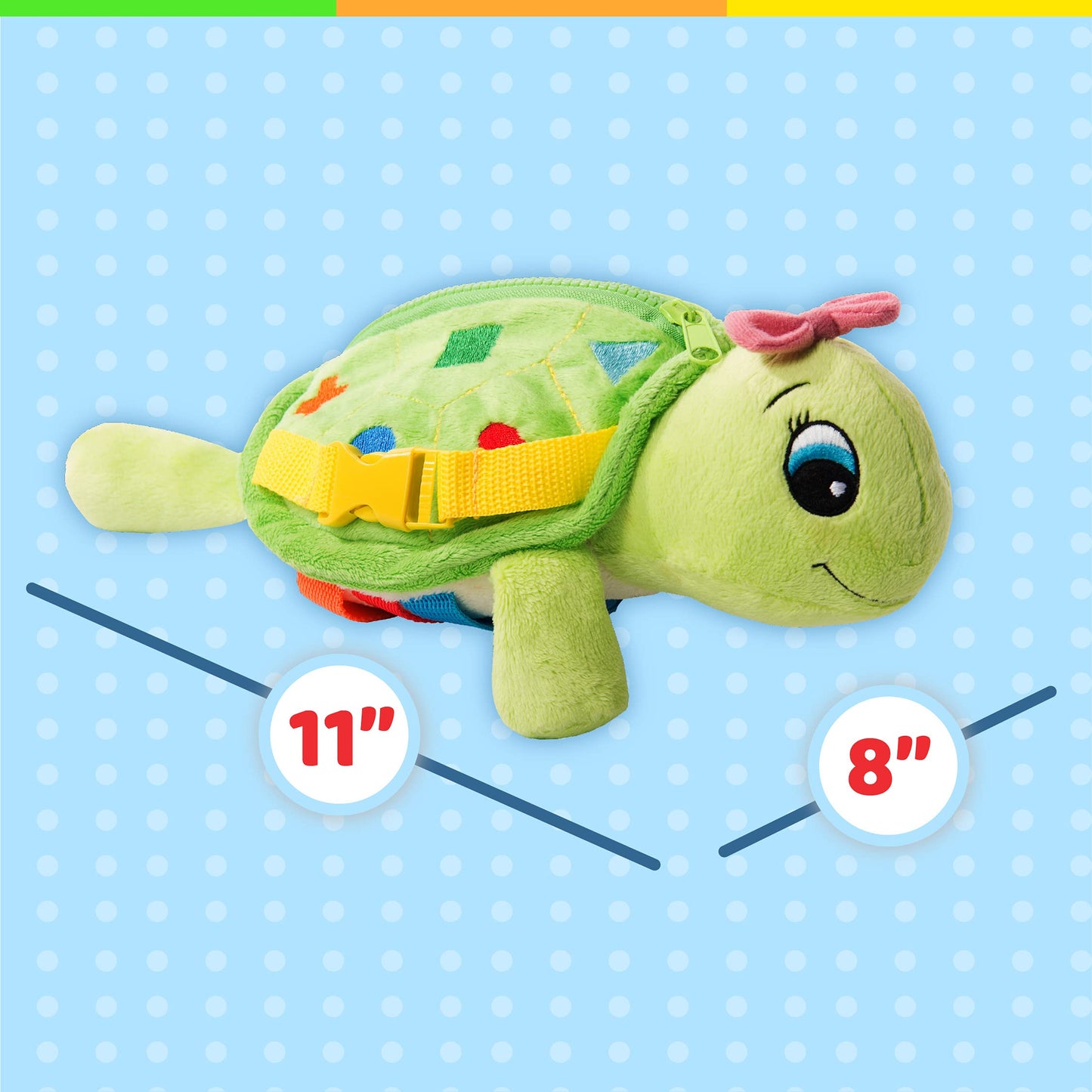 Buckle Toys - Belle Turtle - Learning Activity - Develop Motor Skills and Problem Solving - Counting and Color Recognition - Airplane Travel Essentials - Kids Stuffed Animal