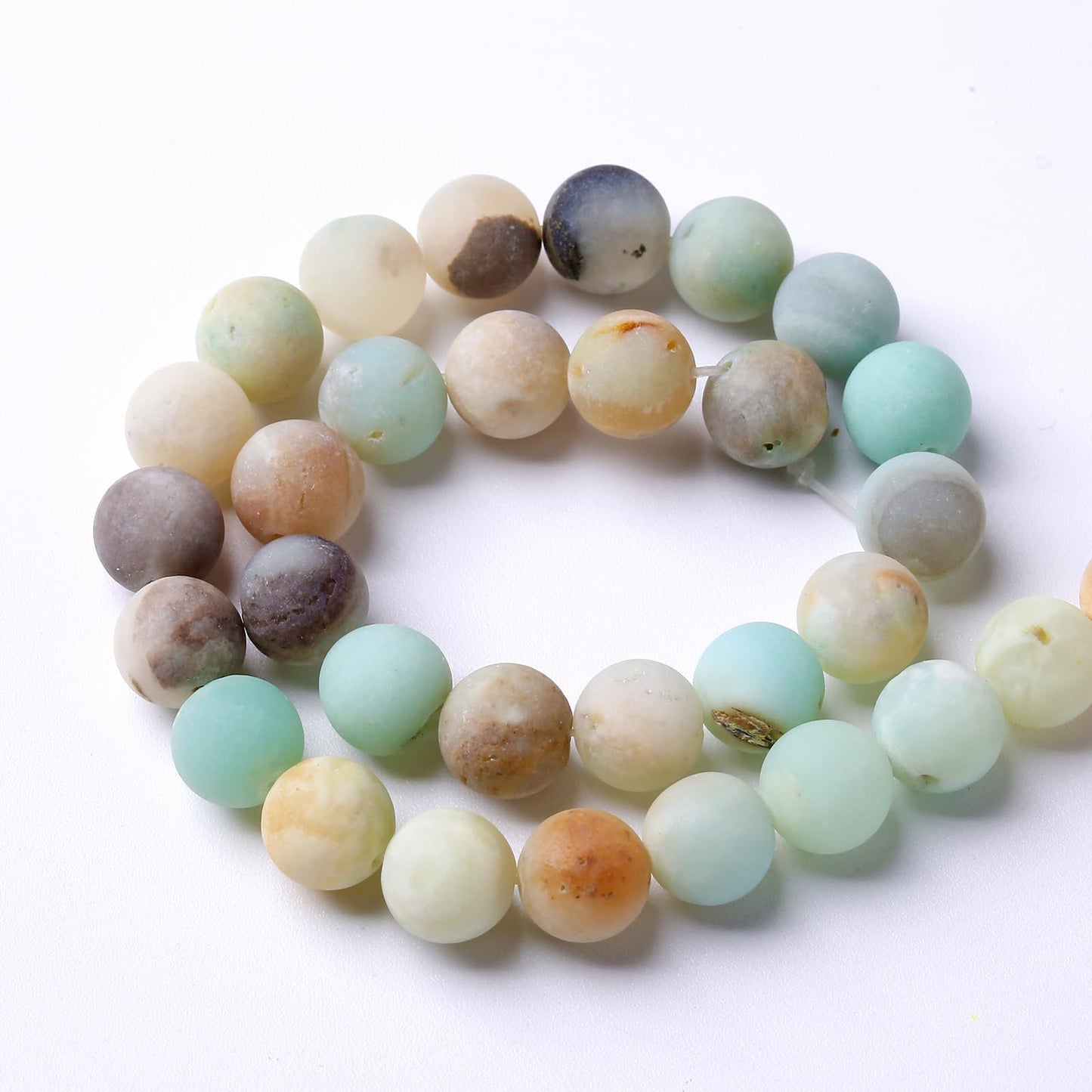 8mm 45pcs Frosted Amazonite Natural Stone Round Loose Beads for Jewelry Making DIY Bracelet Necklace