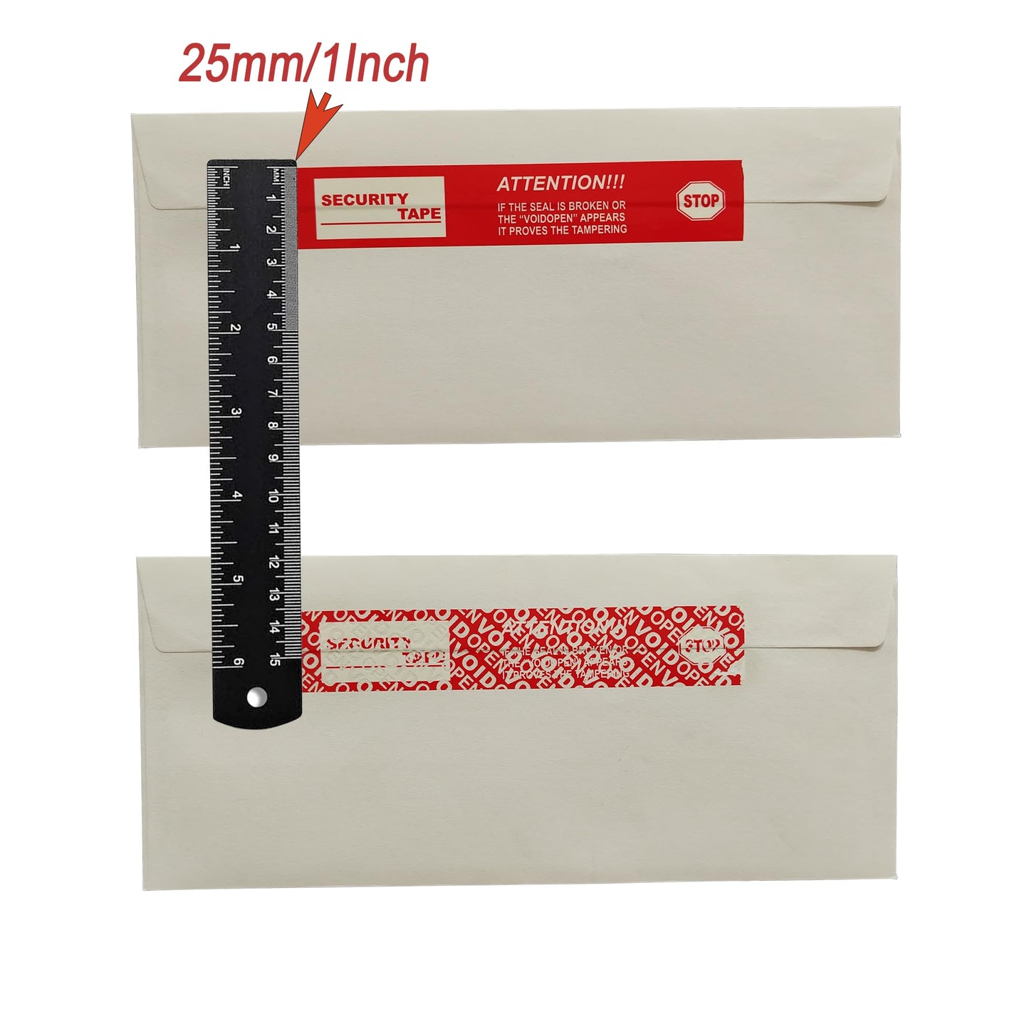 TSPC SECSEAL 2 Rolls,1" x55 Yards Total Transfer Tamper Evident Security Packing Tape Seals (Superior Tamper Proof with Thick Void Film)