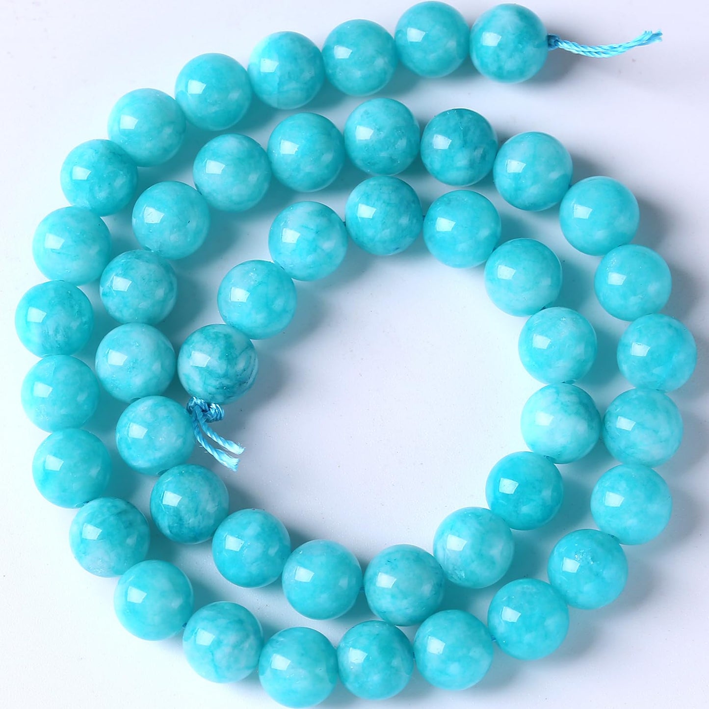 180pcs 4MM Natural Blue Jade Gemstone Beads for Jewelry Making Stone Round Loose Beads DIY Bracelet Necklace 2 Strands 32"