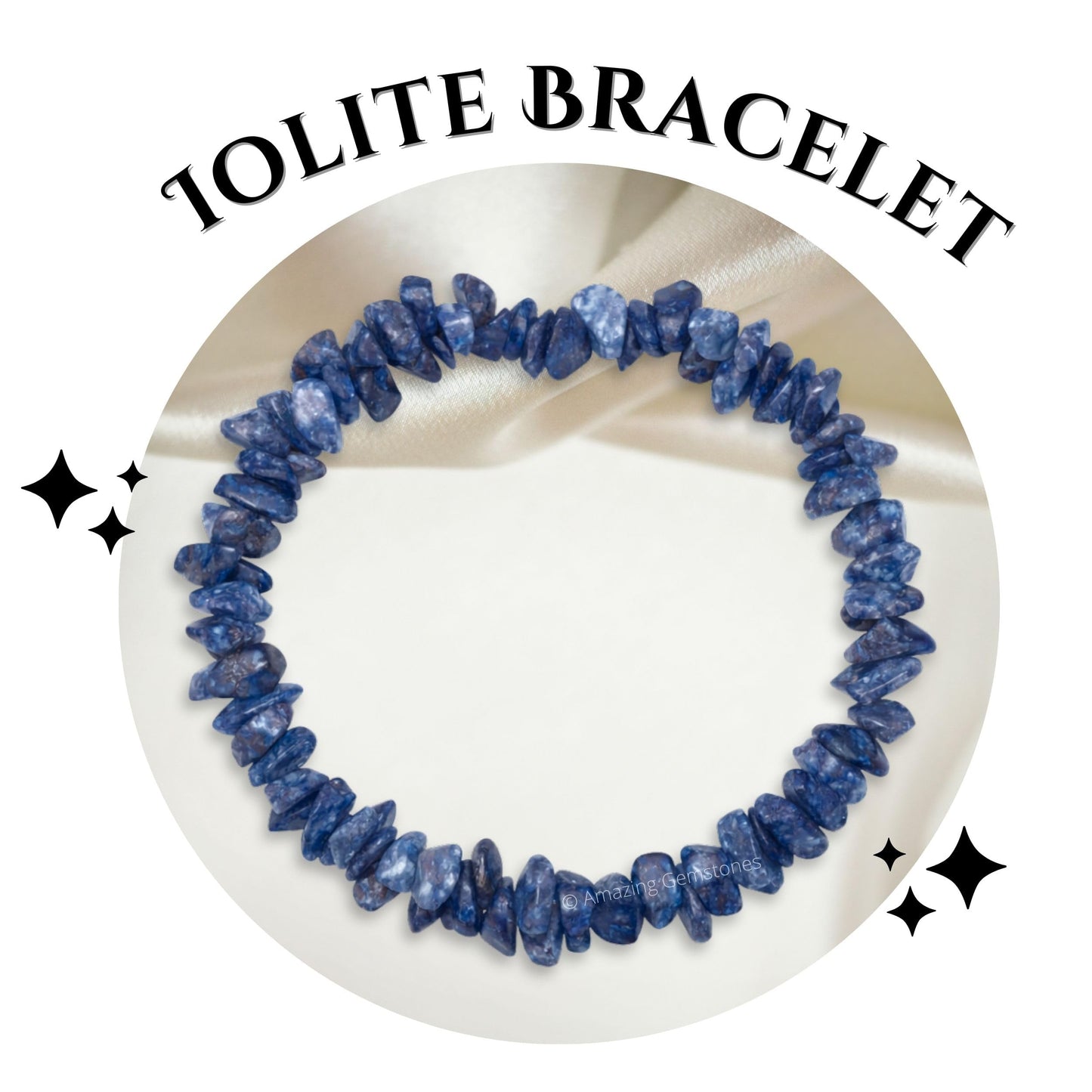 Amazing Gemstone Chips Bracelet (Iolite)