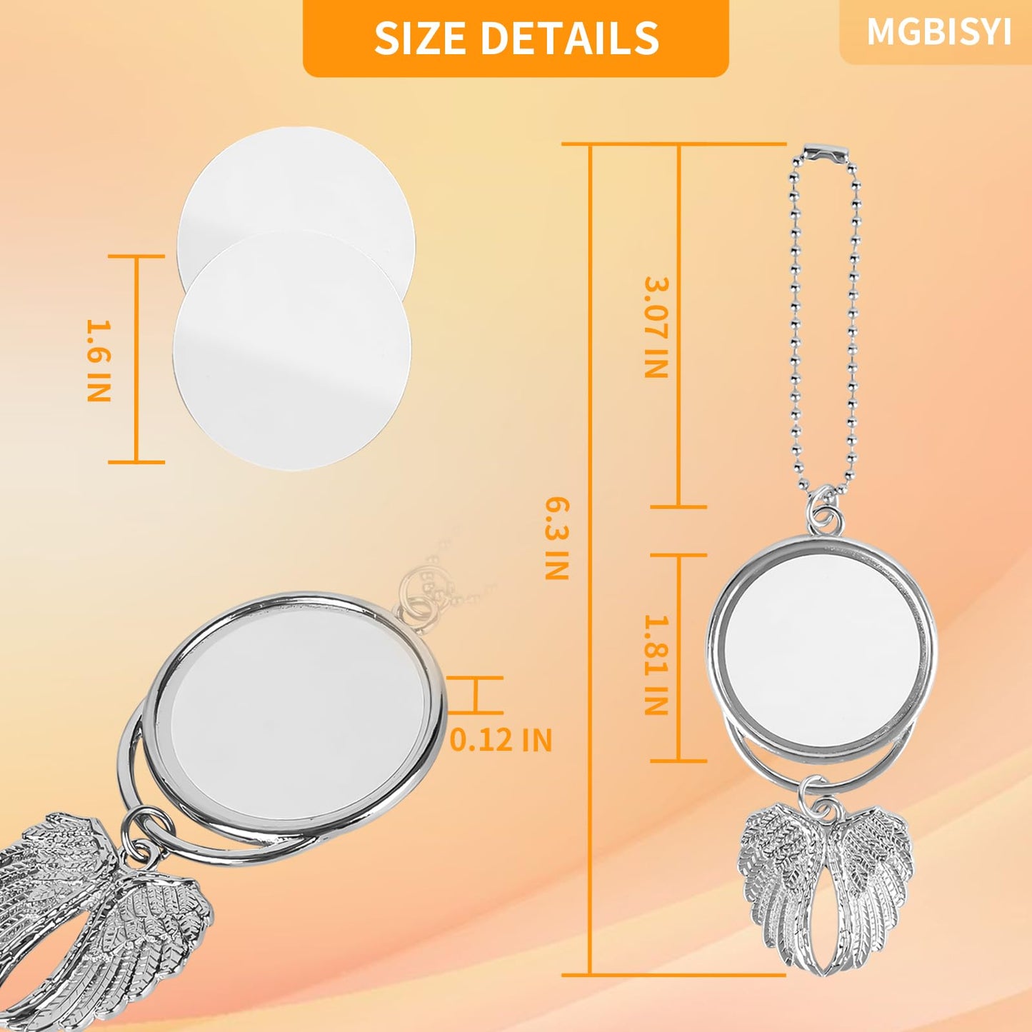 MGBISYI 12 PCS Double-Sided Metal Sublimation Keychain Blanks, DIY Sublimation Printing Blanks for Car Hanging Ornaments, Christmas Gift Craft Supplies, Sublimation Ornament Blanks