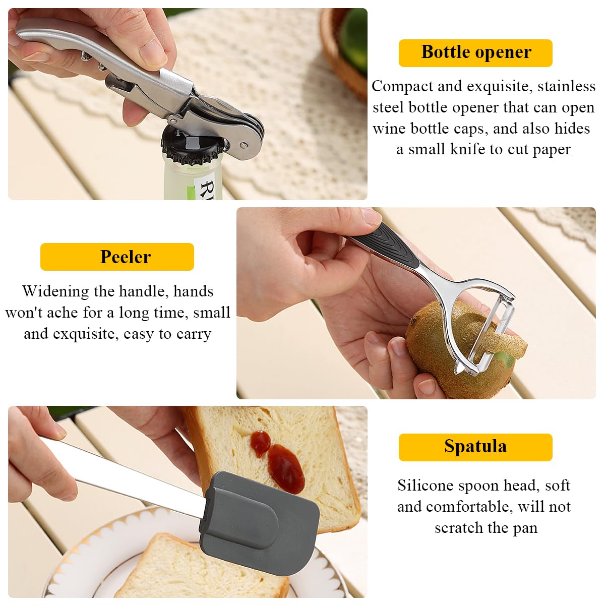 Camping Essentials, Evanda Camping Cooking Utensils, Travel Essentials, Portable Camping Kitchen Utensil Set for Travel, Picnics, RVs, Camping, BBQs, Parties