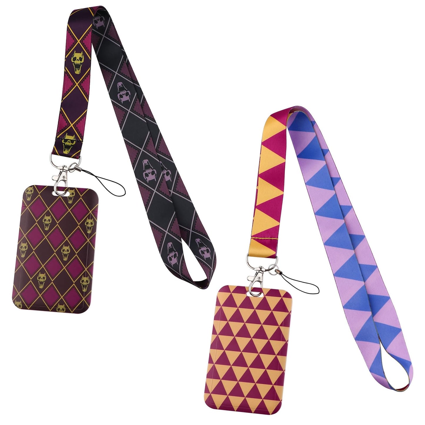 CSSHSMS Anime Kira Yoshikage Cosplay Lanyard ID Badge Holder 4Pcs Set,Manga Yoshikage Kira Cosplay Merch Lanyard Card Holder Sleeve Protectors