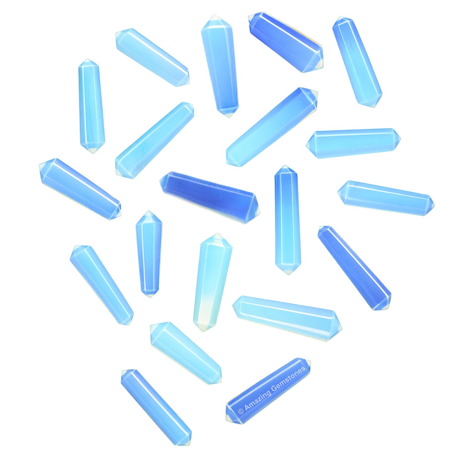 Amazing Gemstone Opalite Crystal Points Bulk Healing Crystals and Stones - Pack of 3 Double Terminated Healing Wand Point Bulk Crystals for Crafts, Crystal Grid, DIY Work - Premium Crystals