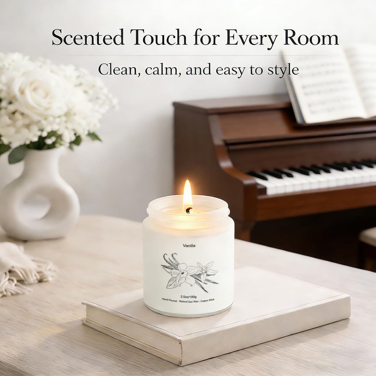 Scented Candles for Home, 8 Pack Soy Wax Gift Set for Women, Aromatherapy Candles, Lavender, Vanilla, Eucalyptus Mint, Ocean