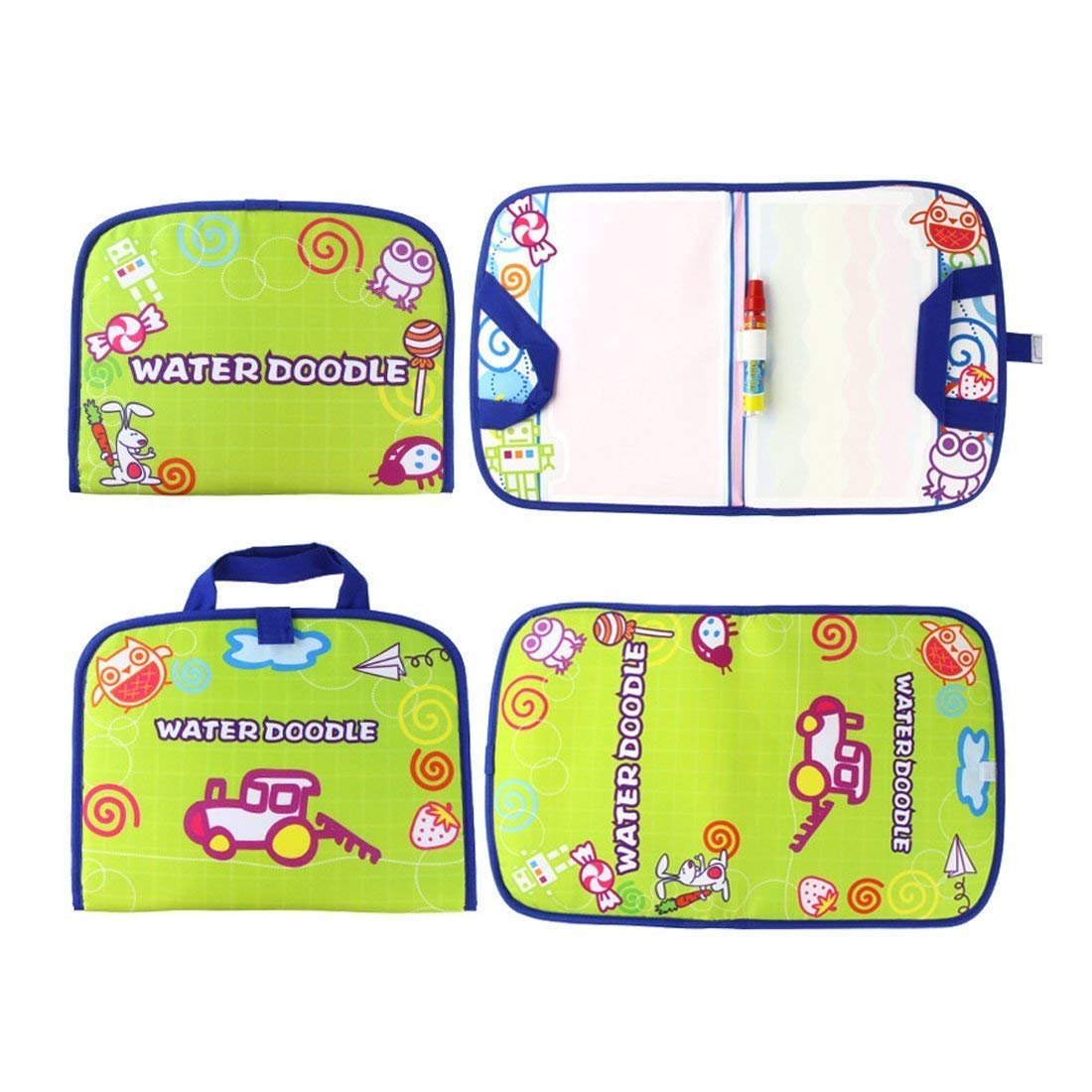 Coolplay Kid Activities Water Drawing Mat Painting with Water Pen Airplane Travel Toy for Toddlers