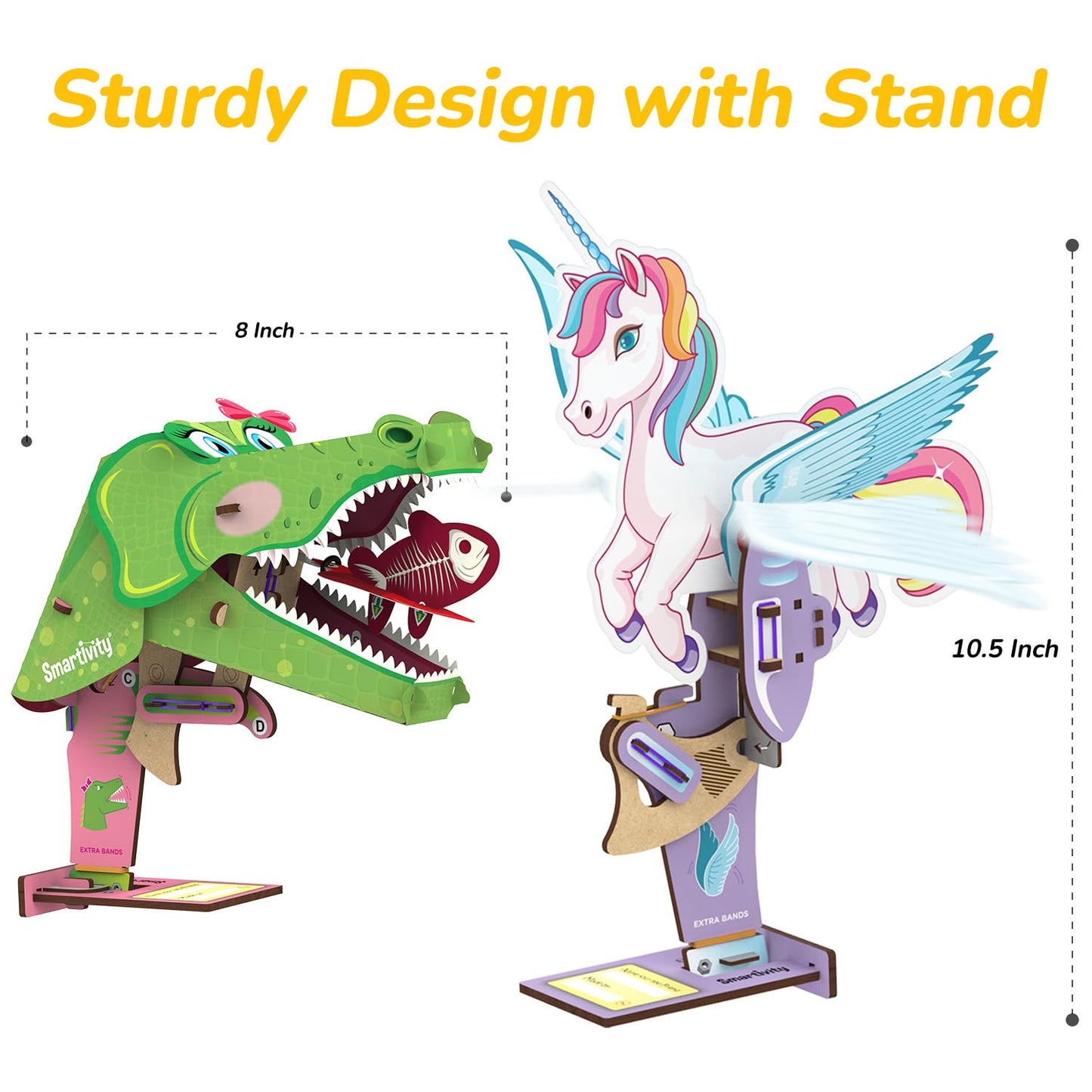 Smartivity Mech Miracles - Magical Unicorn & Cute Crocodile for Girls Ages 6,7,8,9,10,11,12 Years I DIY Craft Kit | Christmas, Birthday Gifts for Boys & Girls