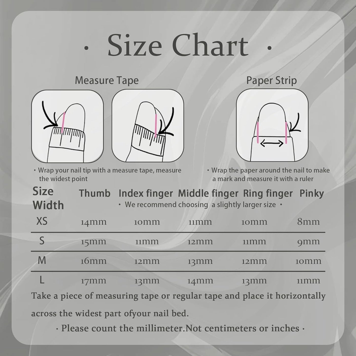 Yabonica 10Pcs Handmade Press On Nails (067P, M)