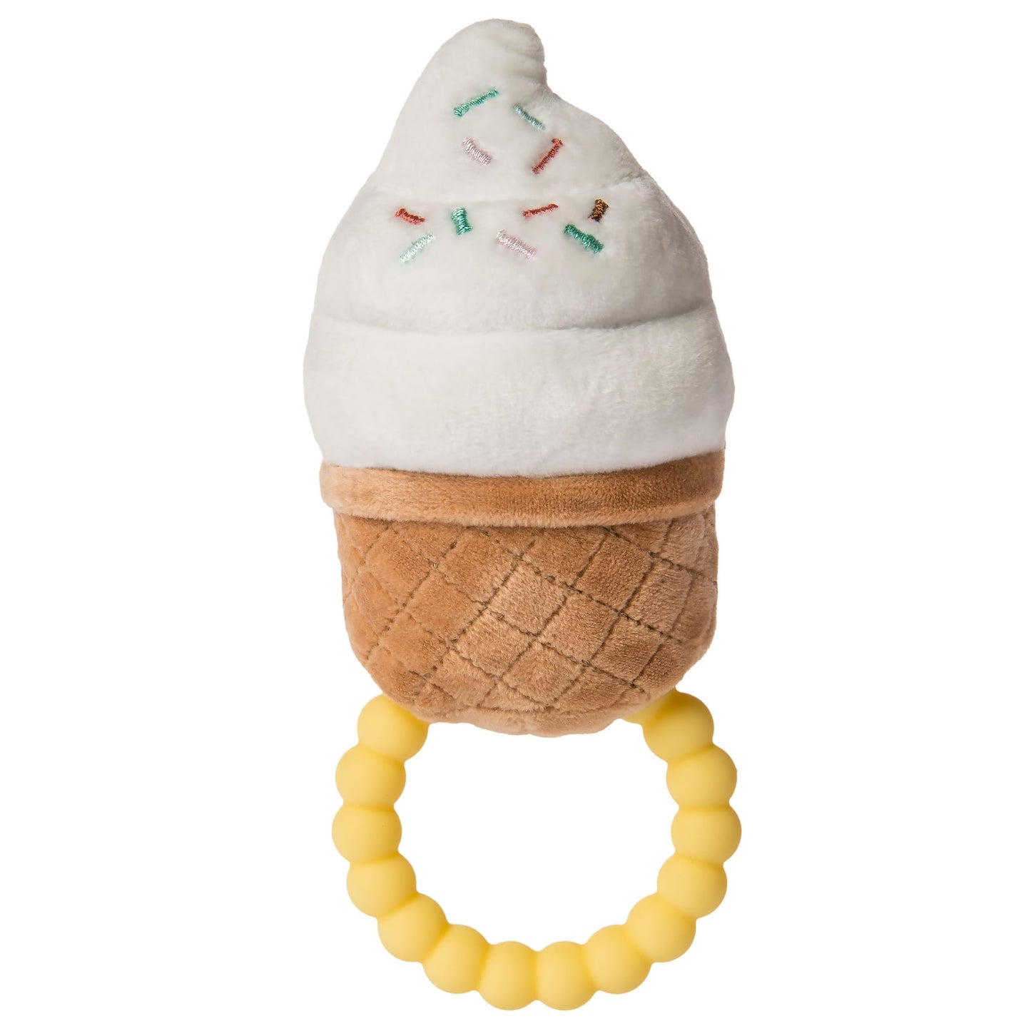 Mary Meyer Sweet Soothie Soft Baby Rattle with Teether Ring, Ice Cream