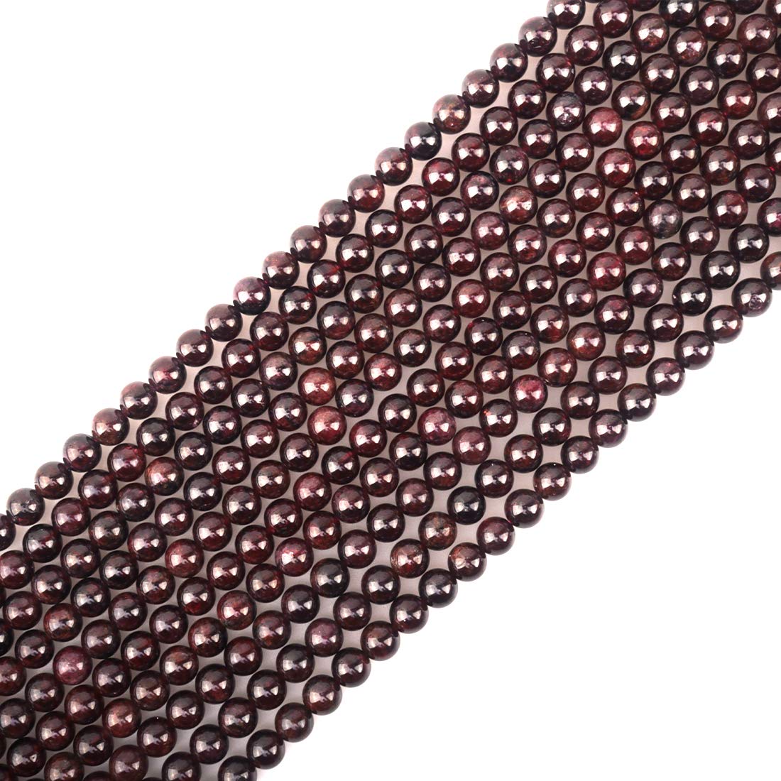 ICAI Beads 10mm Natural Garnet Gemstone Round Loose Stone Beads for Jewelry Making DIY Crafts Design 1 Strand 15" APPR.34-36pcs