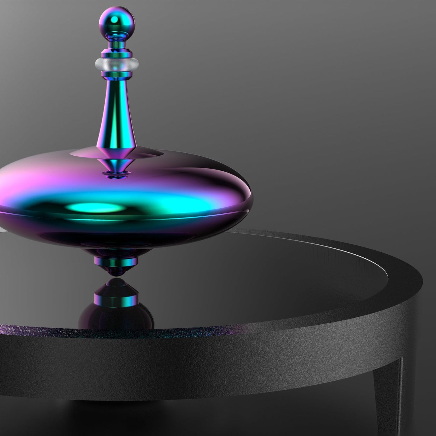 Plexity Labs UFO Tops Ruwa - Metal Spinning Fidget Toy Top - Inspired by The 1994 USS Ruwa, Zimbabwe UFO Incident - Psychedelic Stainless Steel