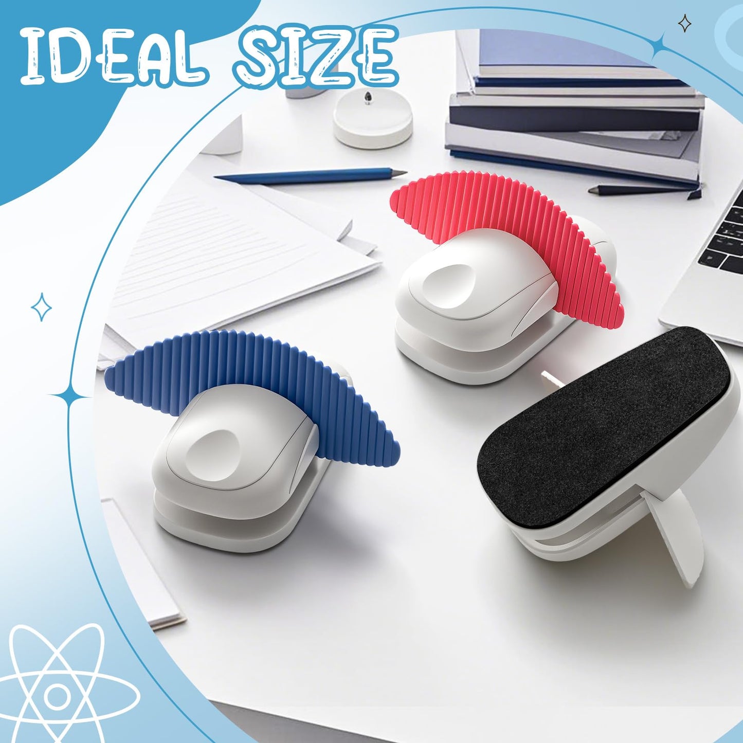 Faccito 3 Pcs Paper Holder Stand for Typing Non-Slip Mat Desktop Folder Document Holder with Anti-Slip Pads Portable Copy Stand Desktop Clamp for A4 Paper Office Reading (White,Blue,Red)