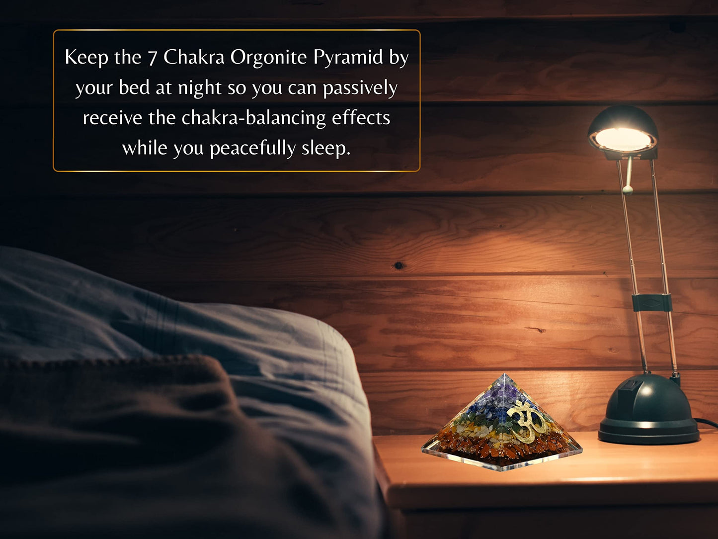 Amazing Gemstone Large Orgone Pyramid | Natural Chakra Pyramid Crystal | OM Orgonite Pyramid | Organ Pyramids Positive Energy Healing