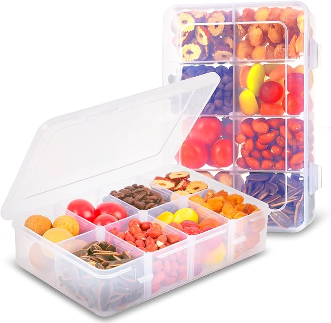 AQSXO Box Container for Kids, 8 Compartments Snack Containers Reusable Meal Prep Lunch Containers.
