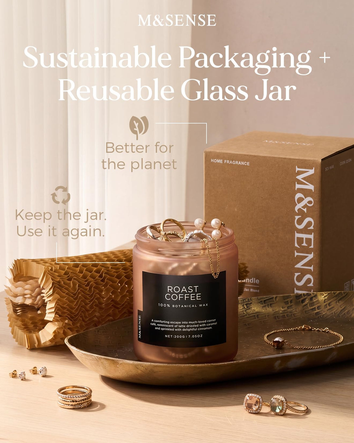 Sandalwood Rose Scented Candles for Home (7.05 Ounce)