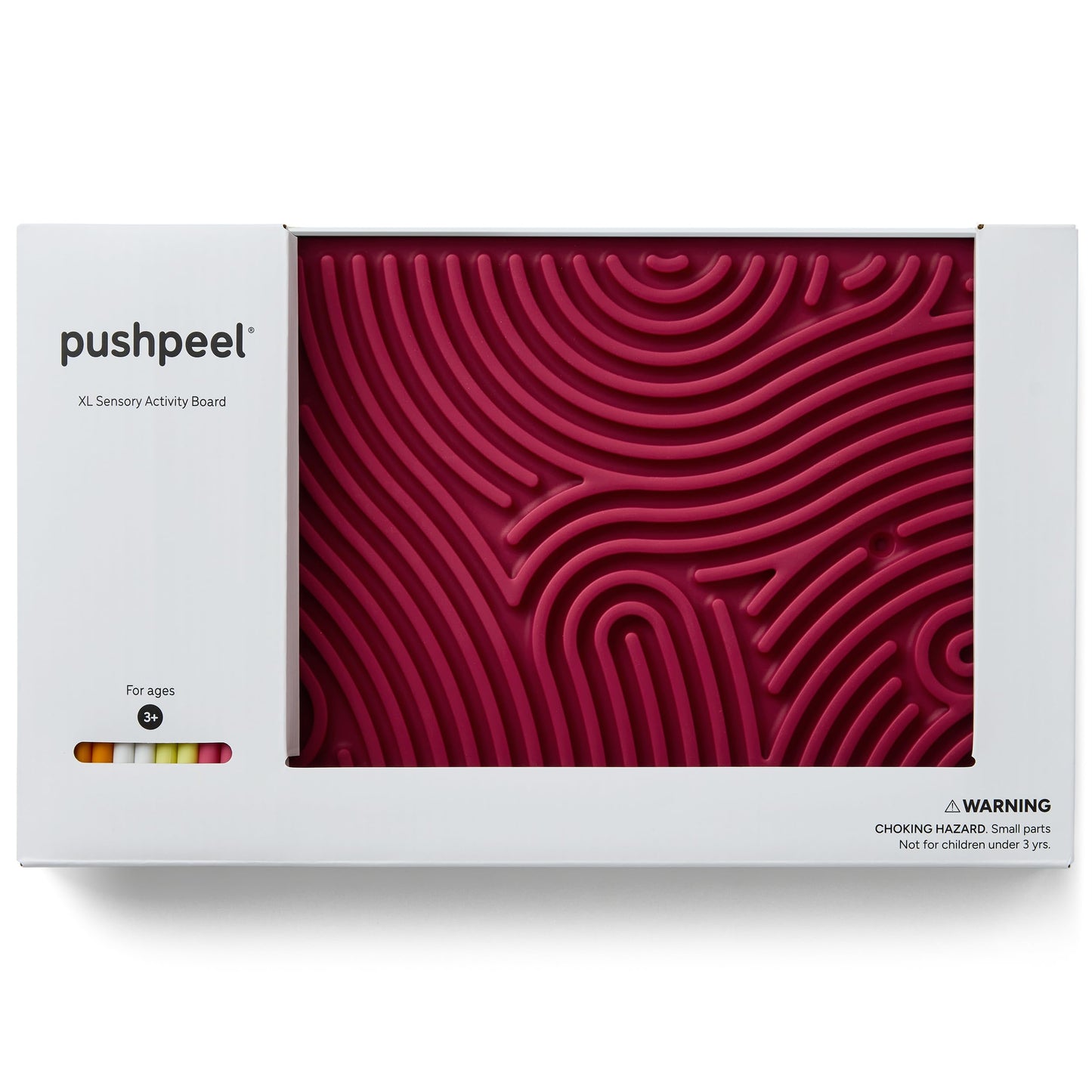 Pushpeel XL Sensory Activity Board – Expandable Silicone Fidget Toy for Stress, Anxiety, ADHD & Autism – Modular, Silent, No Mess - Berry