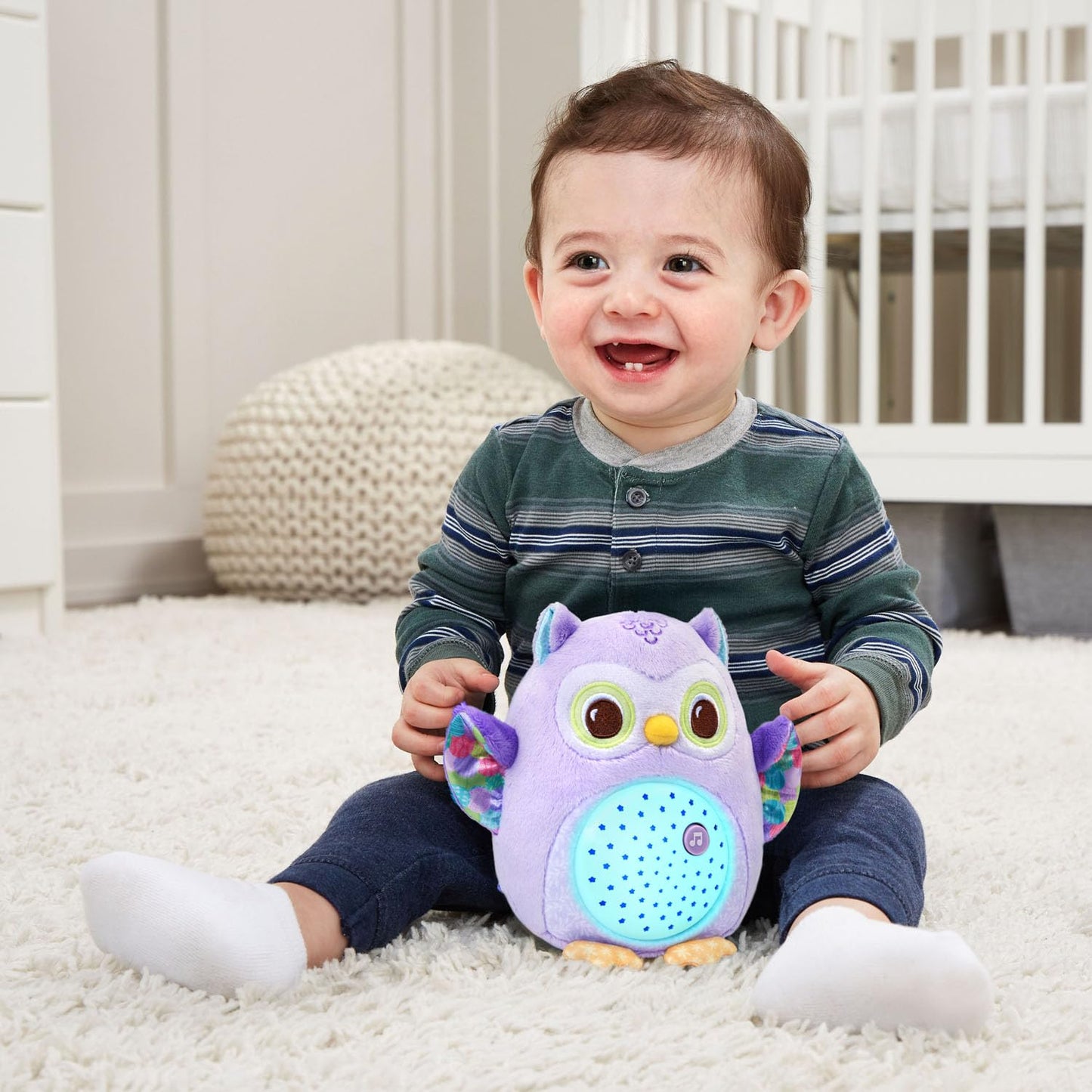 VTech Baby Glow Little Owl Sleep Soother with Cry Sensor, Music and Nature Sounds, Purple