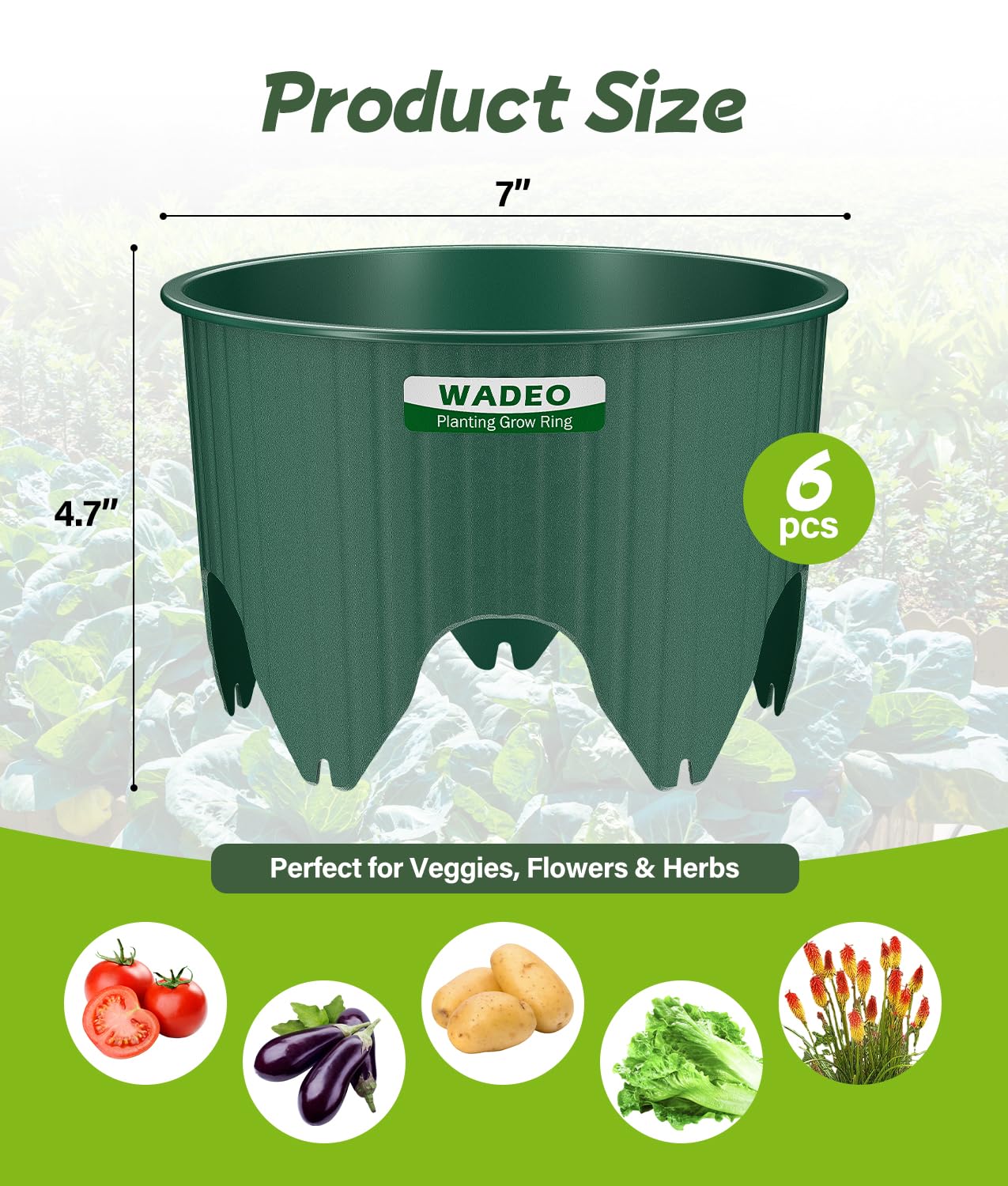 7 inch Planting Grow Rings, 6 PCS Plant Rings for Outdoor Plants, Perfect for Deep Root Watering Veggies Herbs and Flowers