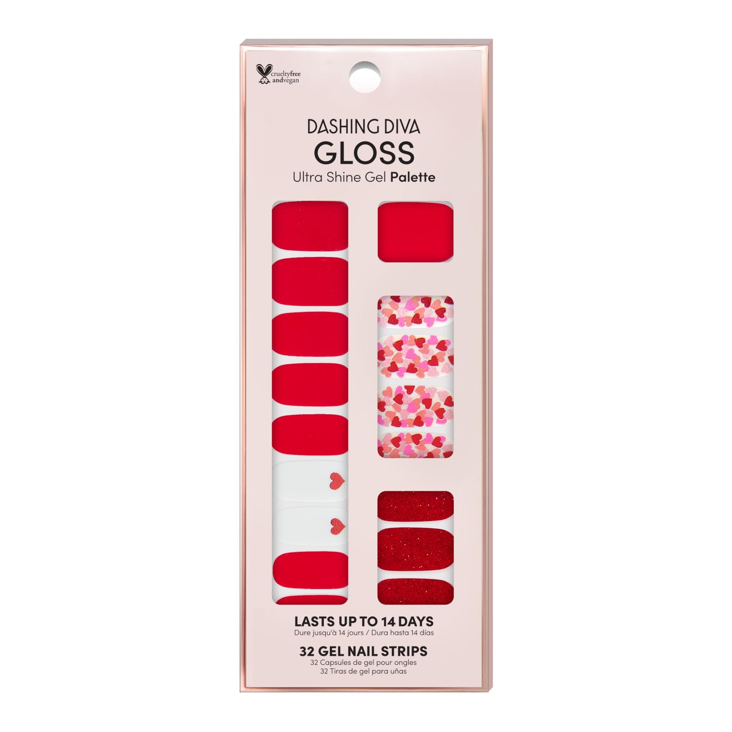 Dashing Diva Gloss Gel Strips - Girl Crush | UV Free, Chip Resistant, Long Lasting | 32 Wraps, 1 Prep Pad, 1 Nail File