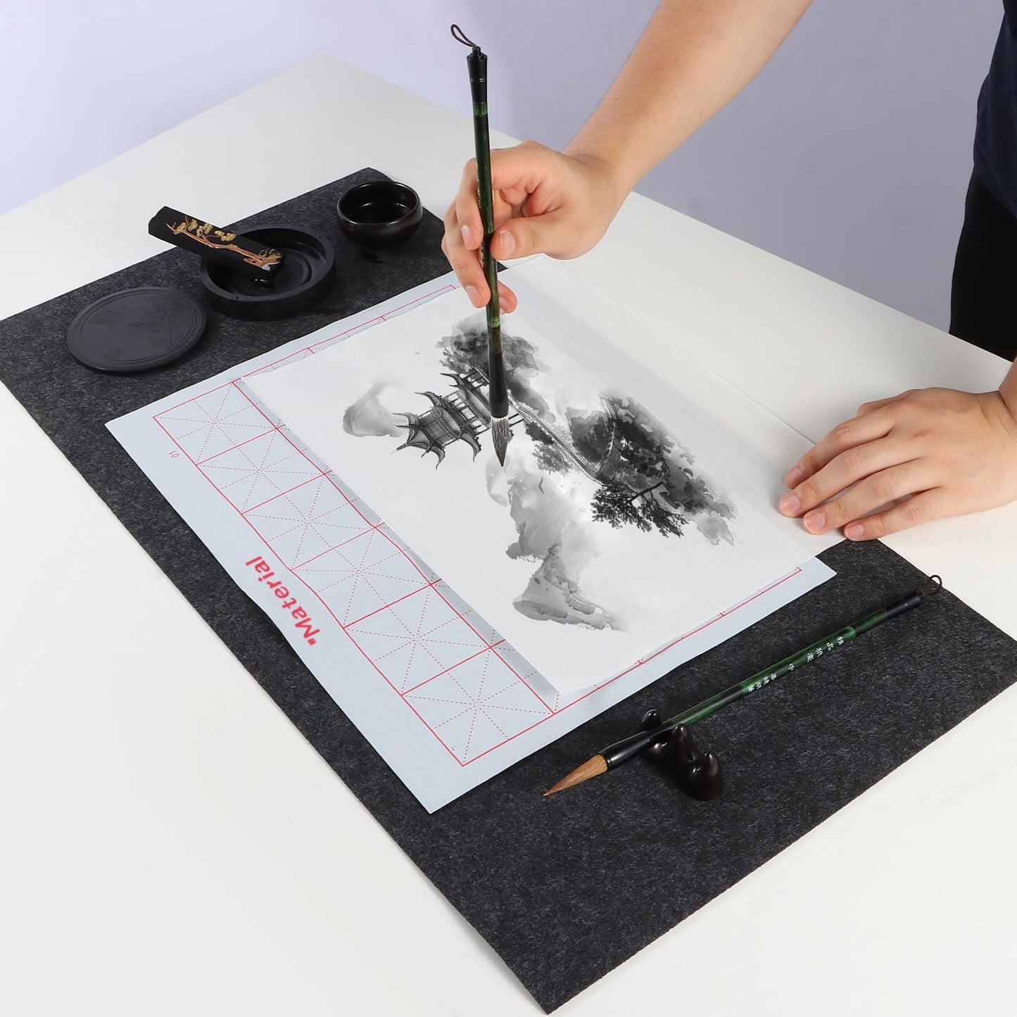 Corciosy Chinese Calligraphy Brushes Set,Professional Sumi Water Writing, Japanese Painting Set for Beginners
