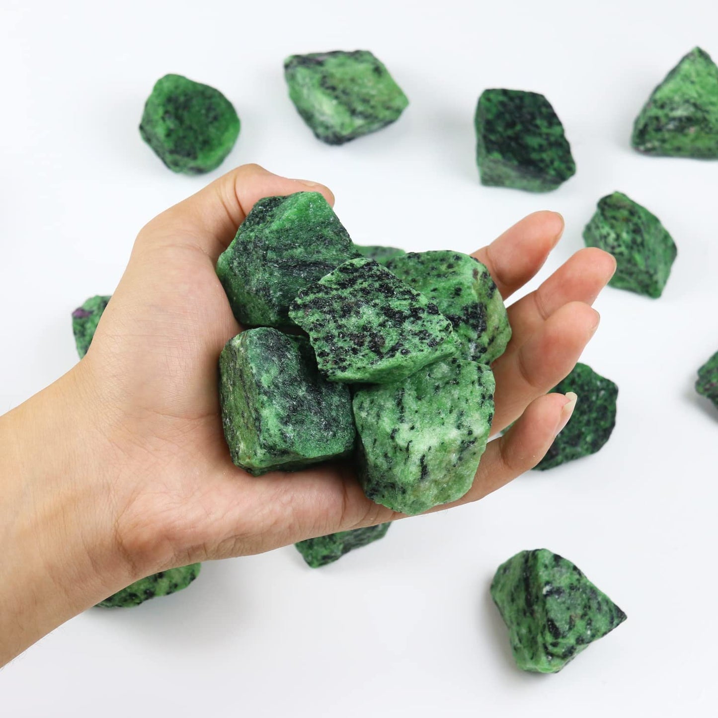 Nvzi Raw Ruby Zoisite, Crystals and Healing Stones, Bulk Crystals, Rocks for Tumbling, Raw Crystals Bulk, Amathesis Crystal, Calcite Crystal for Decoration, Wicca, Reiki,Chakra and Energy(1LB)