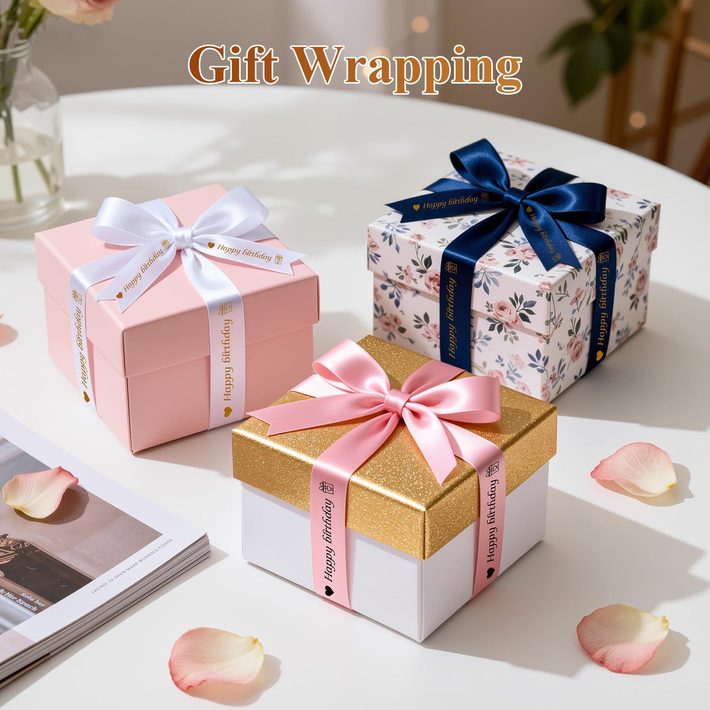 Phomemo P12 Satin Ribbon Label Tape for Gift Wrapping, Bows, Craft Wedding, 12mm x 2m Compatible with Dymo Label Maker Refills LT-100H LT-100T 200B, Phomemo P12 P12-Pro, LT12, F12,3 Pack, Blue Ribbon