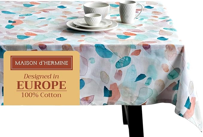Maison d' Hermine Table Cloth Rectangle Table 100% Cotton 54 x 72 Inches Tablecloth Reusable Decorative for Dining Room Farmhouse Home Valentines Day Decorations Spring Summer - Summer Picnic