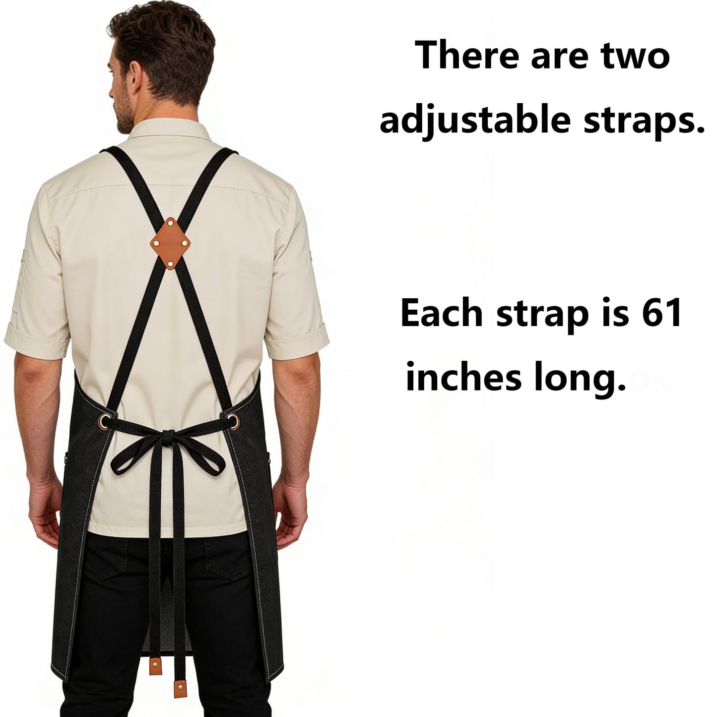 AFUN Chef Aprons for Men Women with Oversized Pockets, 16-Ounce Cotton Canvas Cross Back Heavy Duty Work Apron (Black)