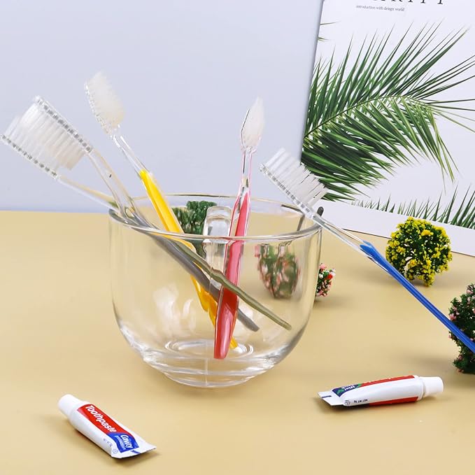 Disposable Toothbrushes with Toothpaste 200pcs (5 Colors)