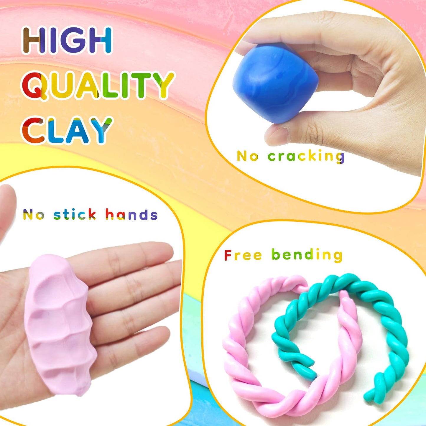 Artecho Polymer Clay Kit, 70 Colors Oven Bake Modeling Clay for Adults, DIY Sculpting Craft Molding Clay Set with Sculpting Tools, Jewelry Accessories, Arts and Crafts Gifts
