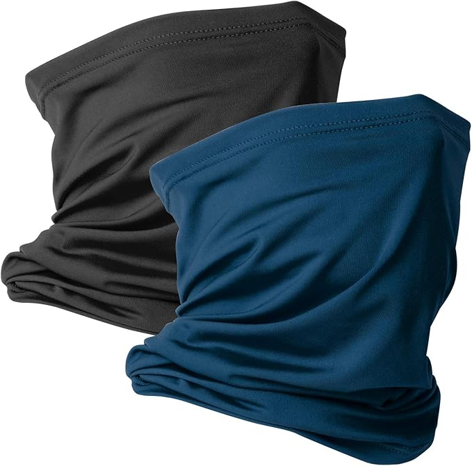 VULKIT 2 Pack Neck Gaiter Face Mask Scarf Reusable Bandanas Tube UV Protection Balaclava Outdoor Sport for Men and Women