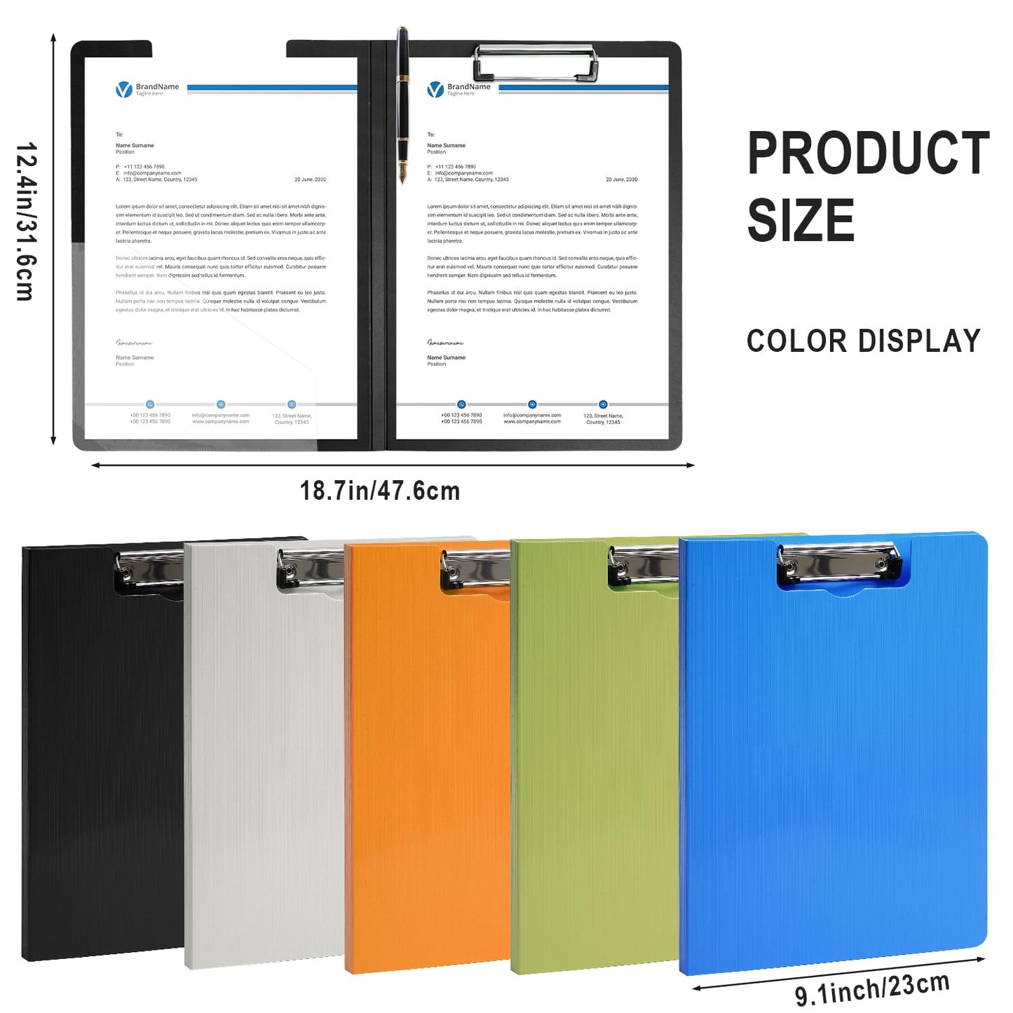 MUYICS Foldable Clipboard, 5 Pack A4 Clipboard Folder with Pocket, File Cover Office Folder Clipboards, 360 Degree Foldable Binder Clipboards for Office, School or Medical Field, Black