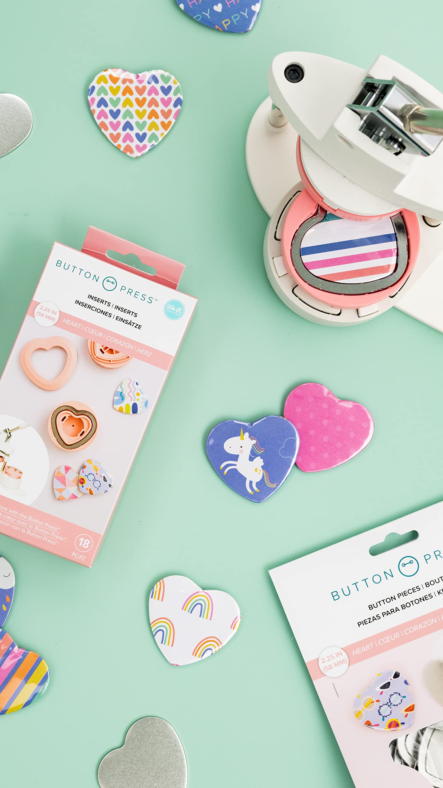 We R Memory Keepers Button Press Inserts-Heart