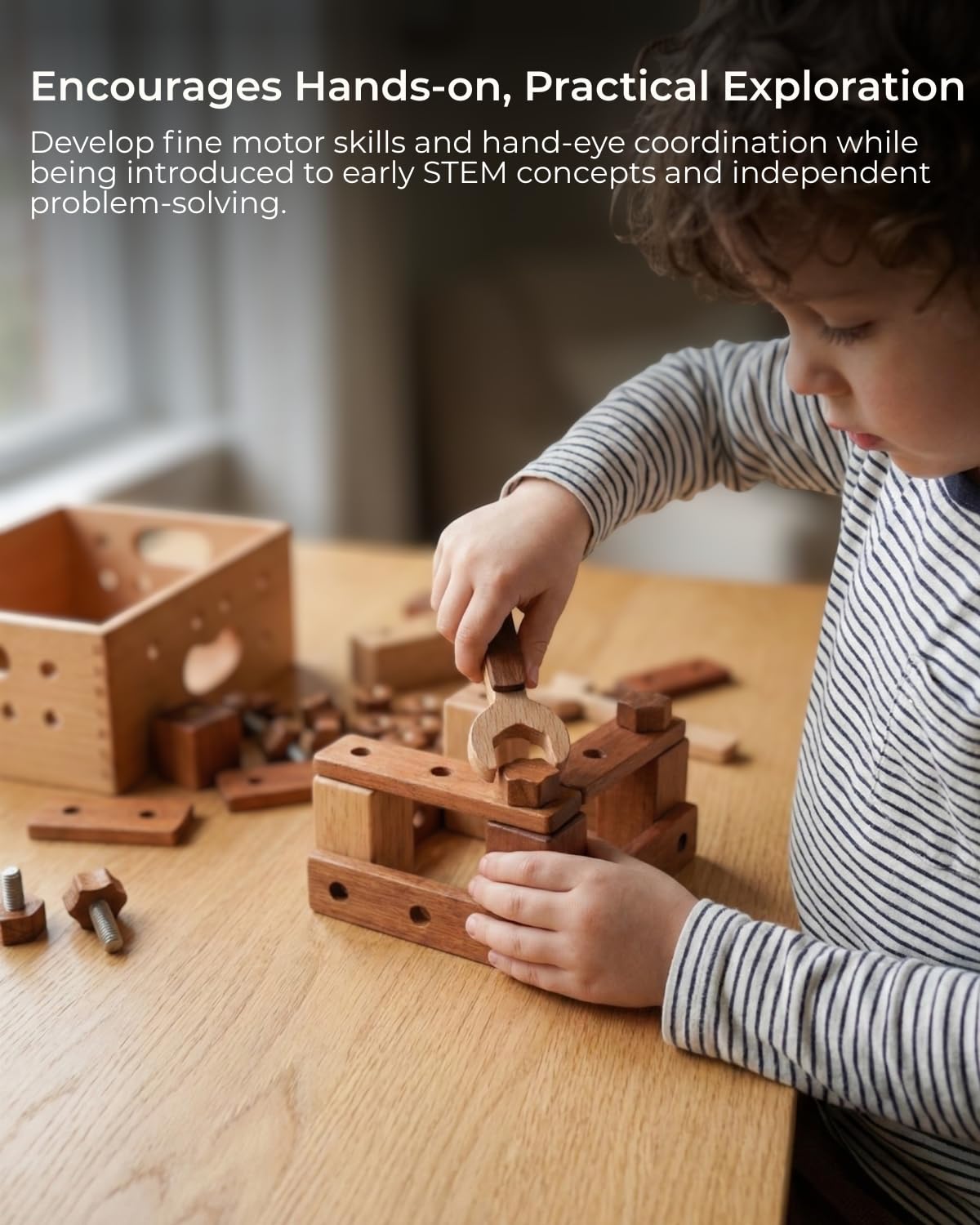 DadCarved Kids Tool Set with Baby Push Car Set
