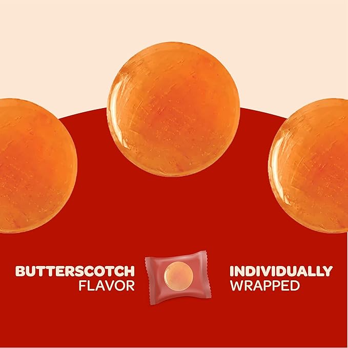 Sugar-Free Butterscotch Hard Candy - 1 Pound Pack (About 75 Count) - Individually Wrapped (Pack of 2)