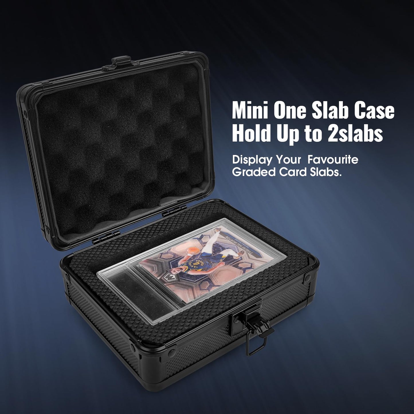 SolidCase Single Sport Card Case for PSA BGS SGC Slabs,Mini Slab Case for sports card, Deluxe Small graded Card Case for baseball card slabs Compatible with up to 2 PSA slabs or 2 BGS Slabs