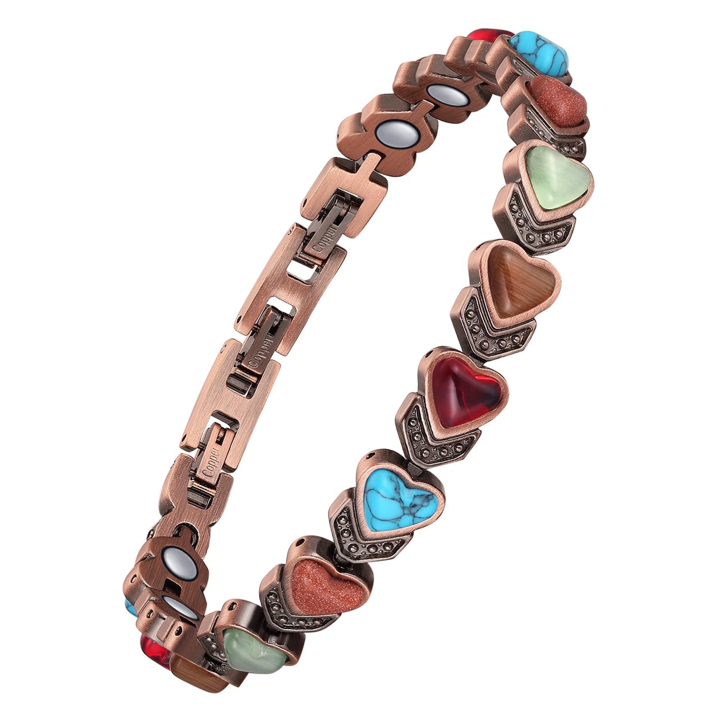 Jecanori Copper Bracelets for Women, Effective Magnetic Bracelets for Women with 3800 Gauss Ultra Magnets and Sizing Tool
