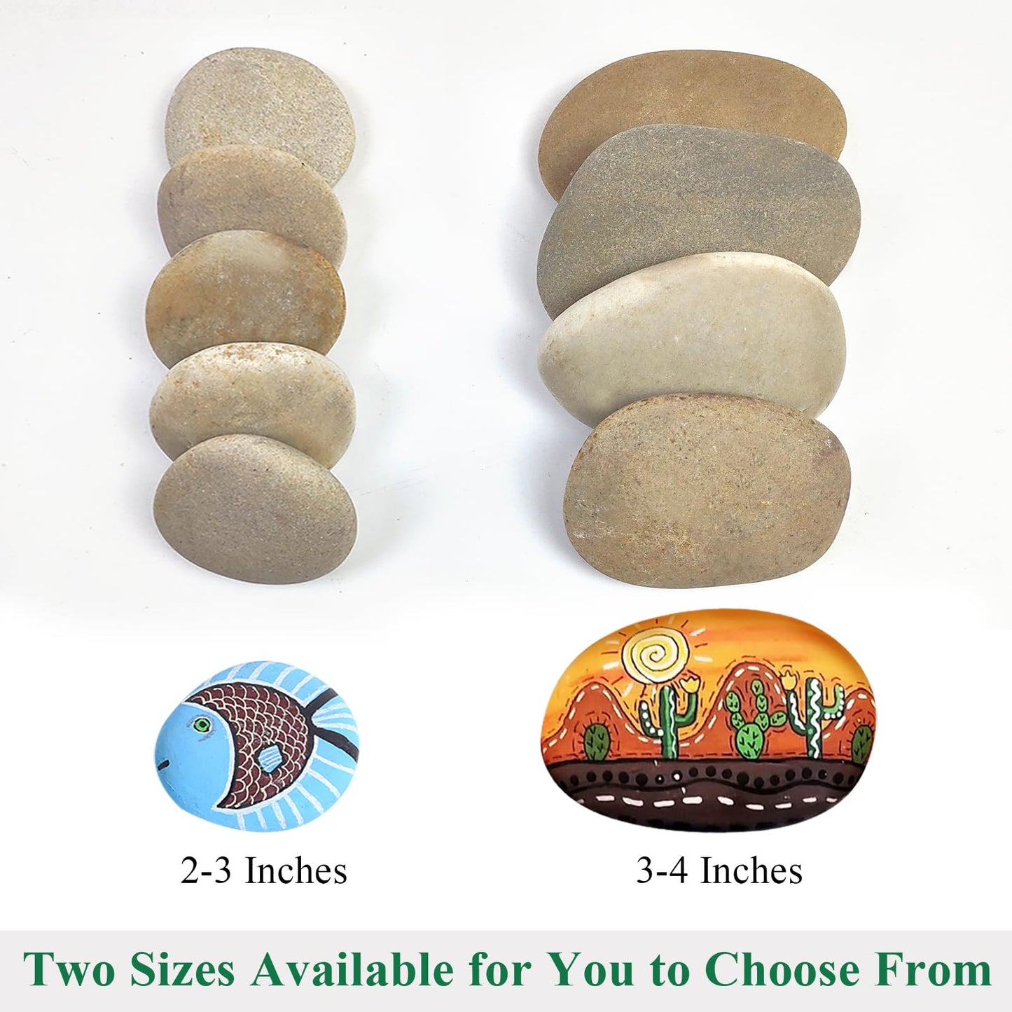 YISZM Large Rocks for Painting, 15PCS River Rocks for Painting, 3-4 Inches Flat Smooth Painting Stones for DIY Arts & Crafting