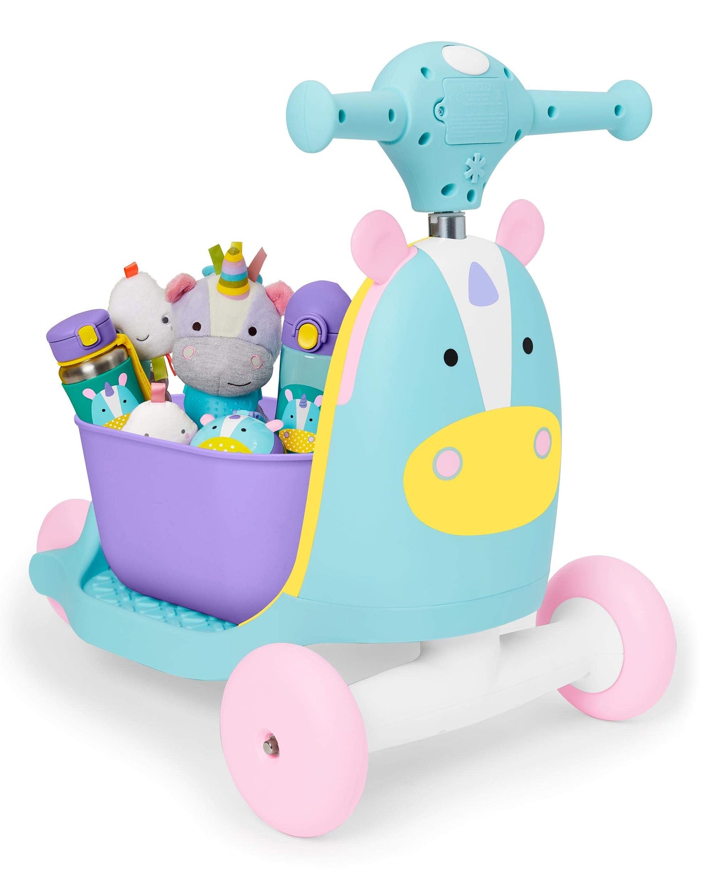 Skip Hop Kids 3-in-1 Baby Activity Push Walker & Ride On Scooter Toy, Unicorn