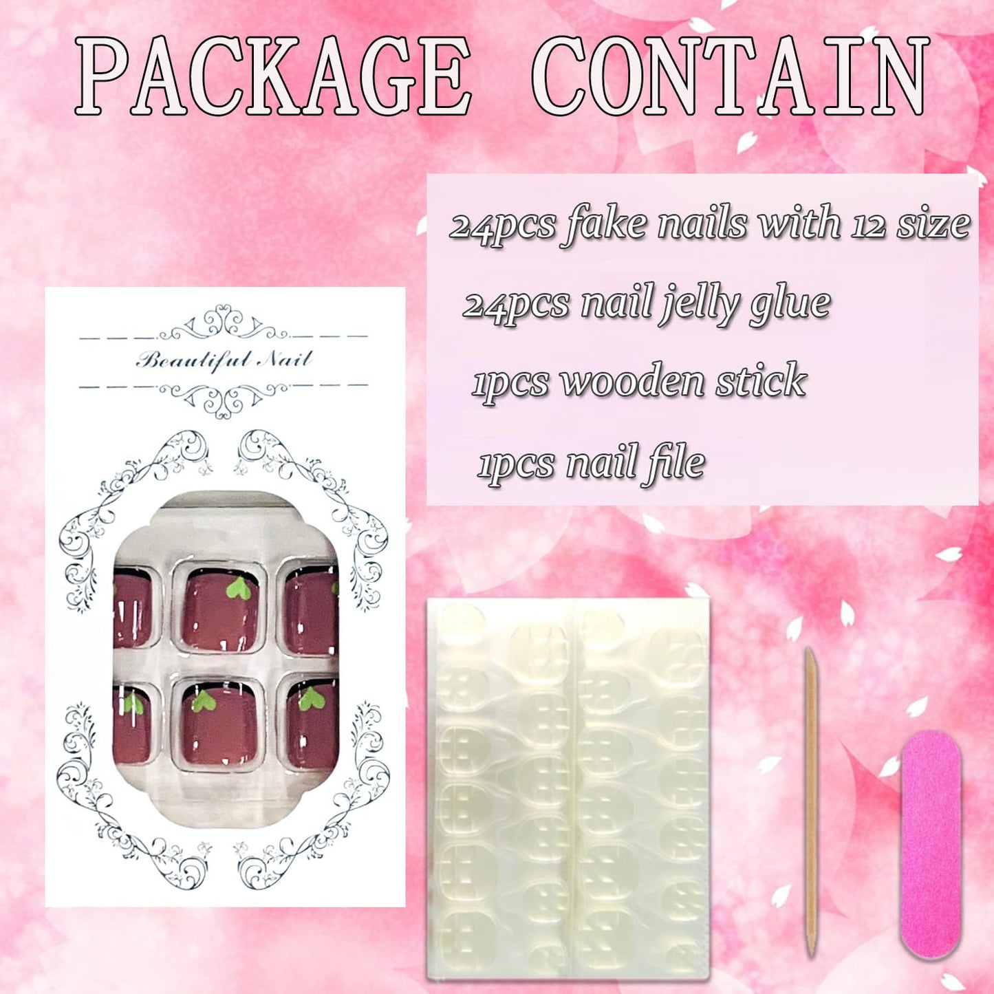 FIEONCIY Press on Toenails with Designs Acrylic Fake Nails for Toe Artificial False Nails with Charms Glue on Toe Nails for Spring Summer Stick on Toenails for Women Girls(T112)