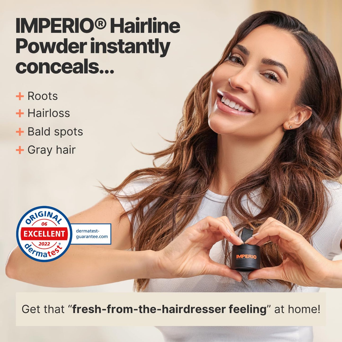 IMPERIO Root Touch Up Hair Powder for Concealing Hair Loss instantly - Hairline Powder for Women & Men - Water resistant Root Cover Up for Thinning Hair in Premium Hairdressing Quality (Dark Gray)