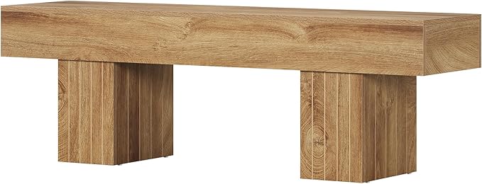 Tribesigns 55” Entryway Bench, Farmhouse Wood End of Bed Bench, Long Indoor Bench for Entryway, Hallway, Living Room
