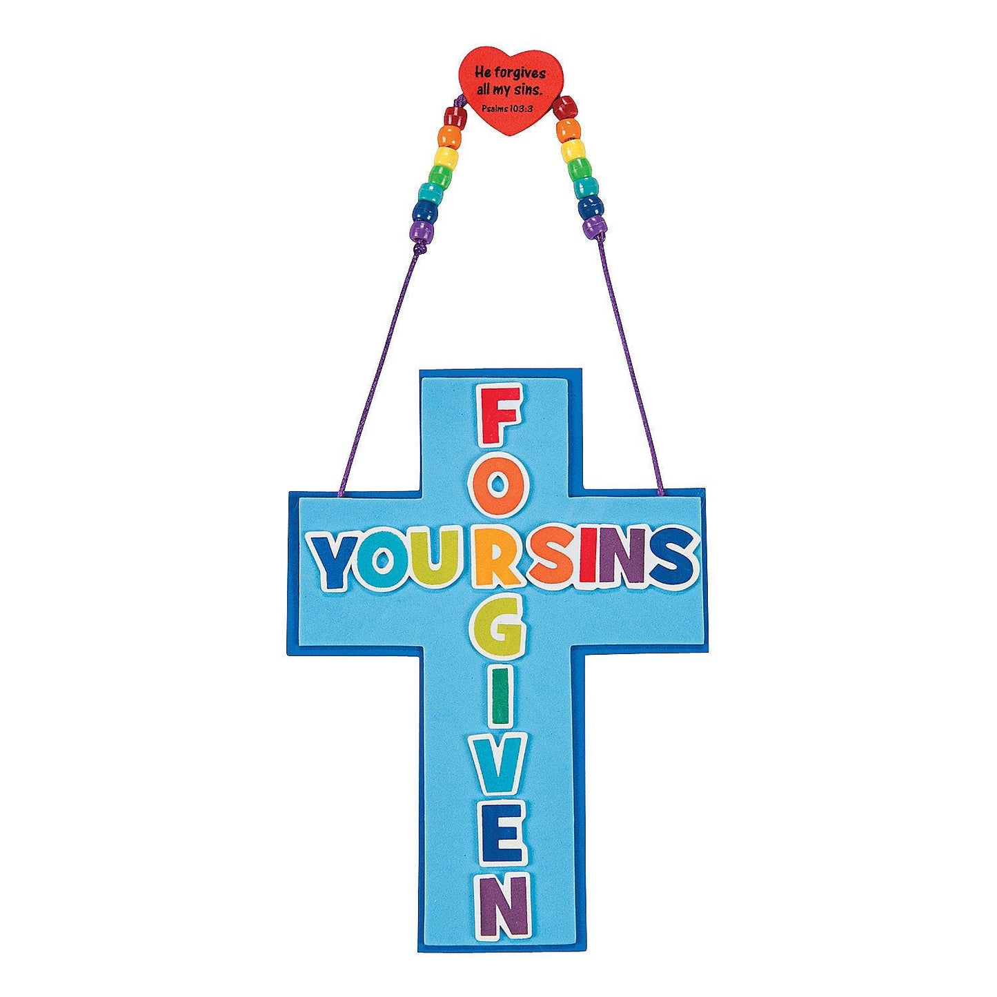 Fun Express Forgiven Sign Craft Kit - Fun & Creative Craft Activity for Kids Perfect Home Projects Easy-to-Follow Instructions for Children Great for Family Bonding Ideal for Craft Time - 12 Pieces