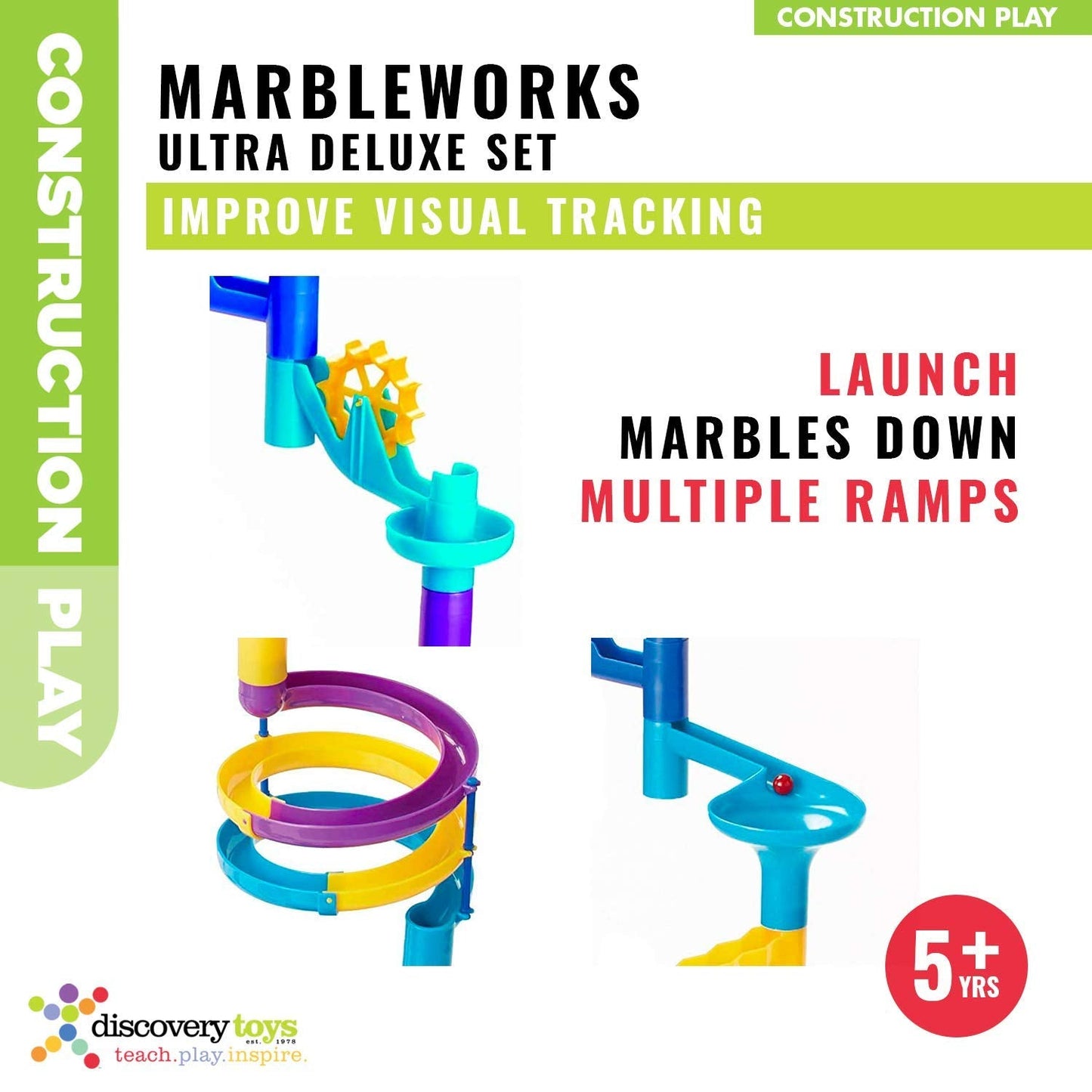 Discovery Toys MARBLEWORKS® Marble Run Ultra Deluxe Set | Kid-Powered Learning | STEM Educational Building Block Toy Learning & Childhood Development 5 Years Old and Up