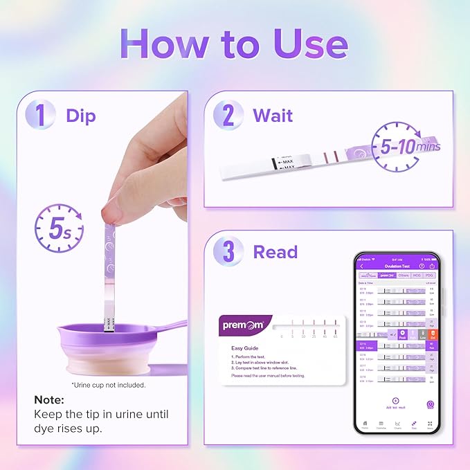 Premom Quantitative Ovulation Test Strips, Ovulation Predictor Kit with Smart Digital Ovulation Reader APP, Numerical Ovulation Tests, 20 LH Test