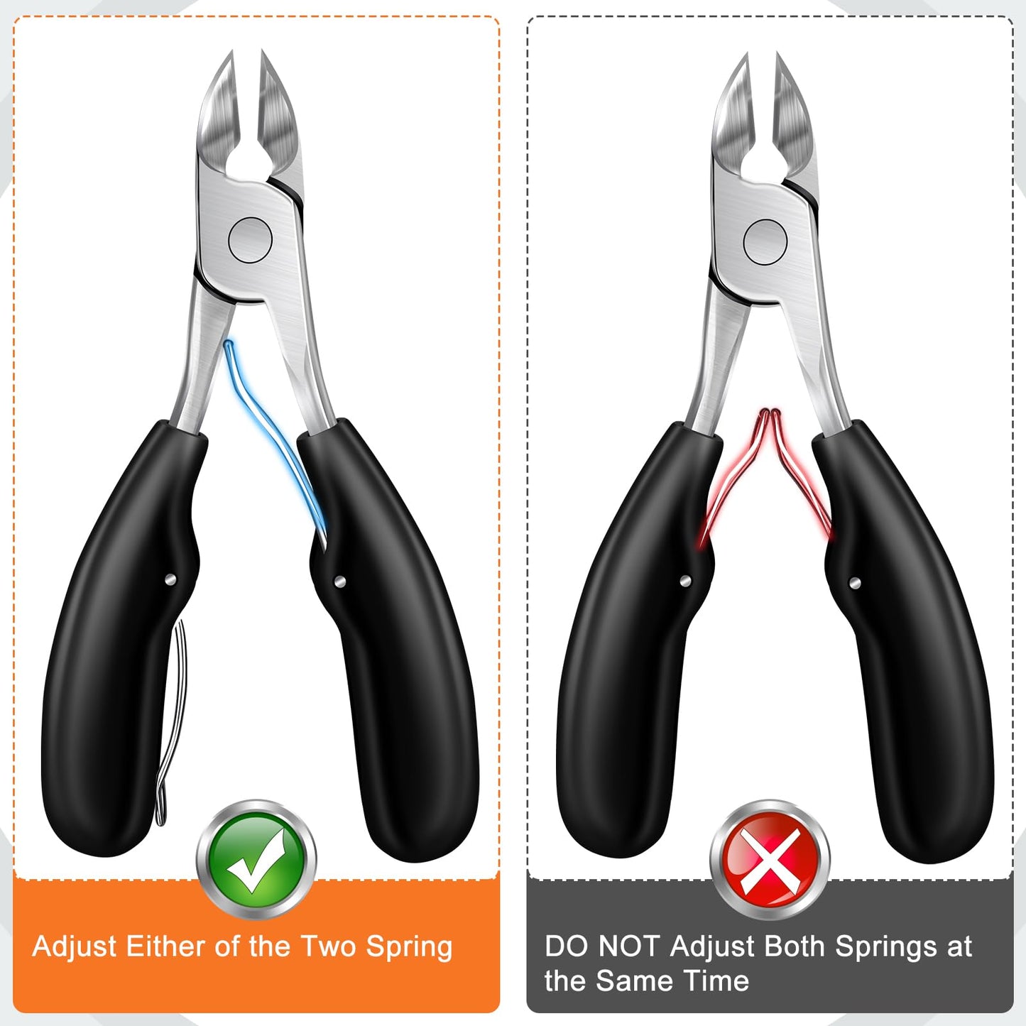 Toenail Clippers for Thick Toenails, DRMODE Heavy Duty Toe Nail Clippers for Thick Ingrown Nails for Seniors with Wide Opening, Professional Fingernail Clipper Nail Cutter Trimmer for Men with Catcher