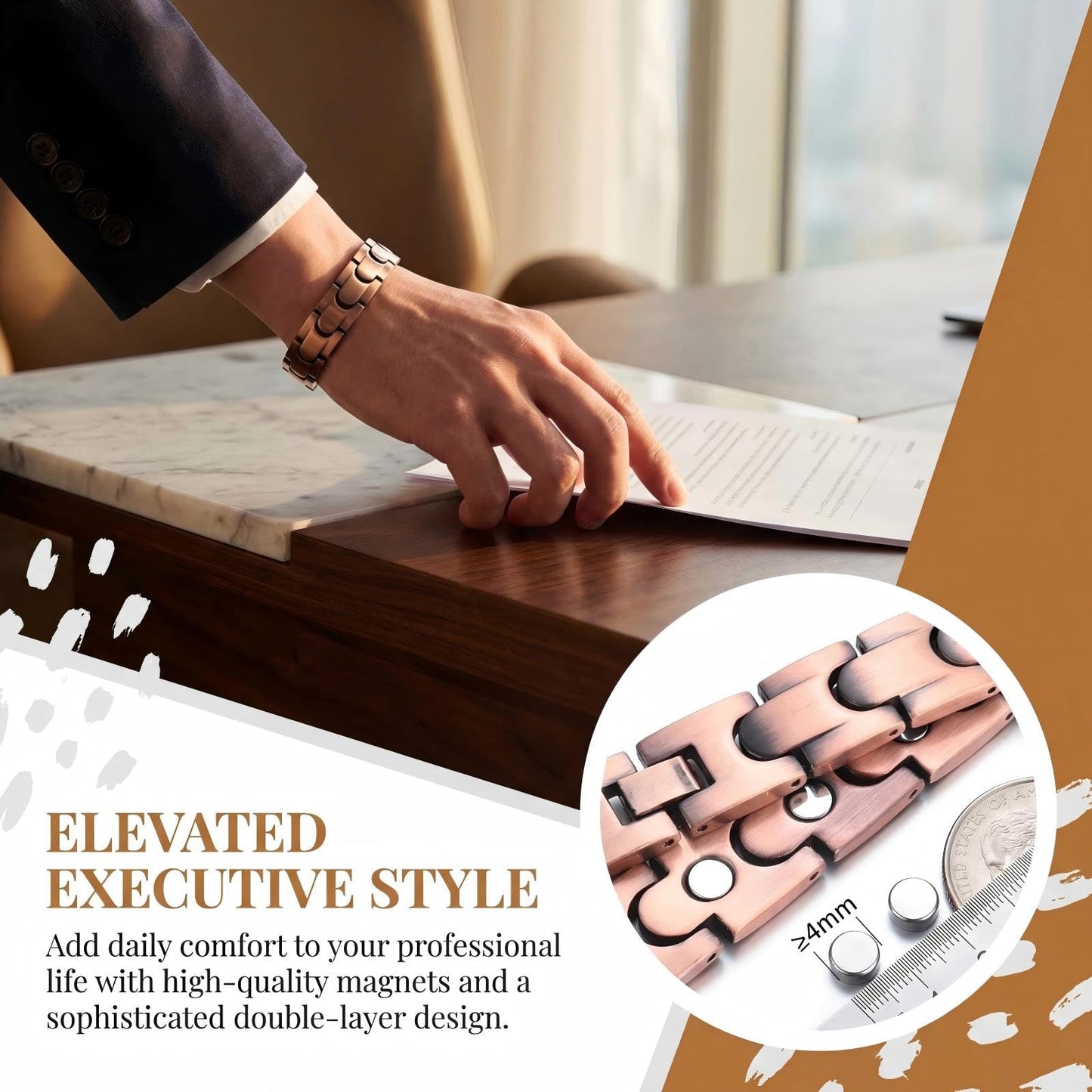 Picalela 99% High-Purity Solid Copper Bracelets for Women with Magnets, Adjustable Clasp + Double-Layer Textured Design, Ideal for Daily Styling & Wellness Gifting